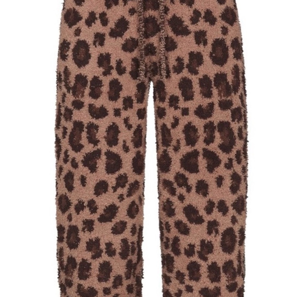 SKIMS Kids Leopard Print Joggers - Brown